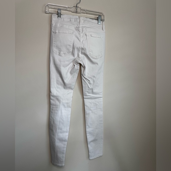 Frame Le Skinny de Jeanne White Distressed Stretchy Skinny Jeans (US 27) - Picture 5 of 7